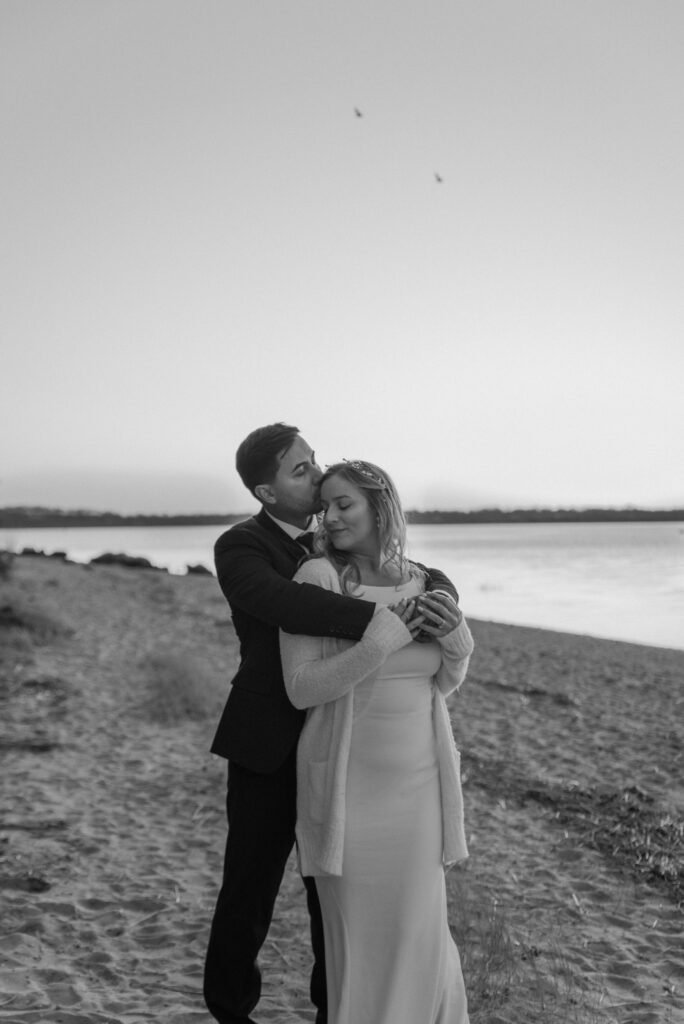 Beach Wedding Black and White