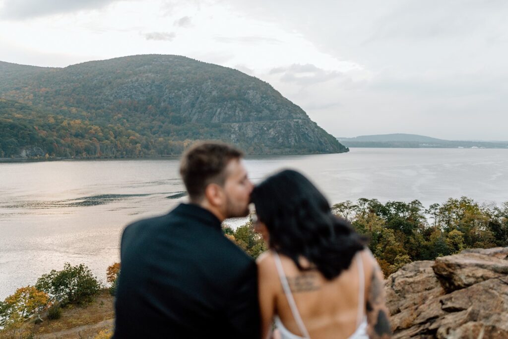 Bride and groom portrait during elopement in the mountains of the Hudson Valley