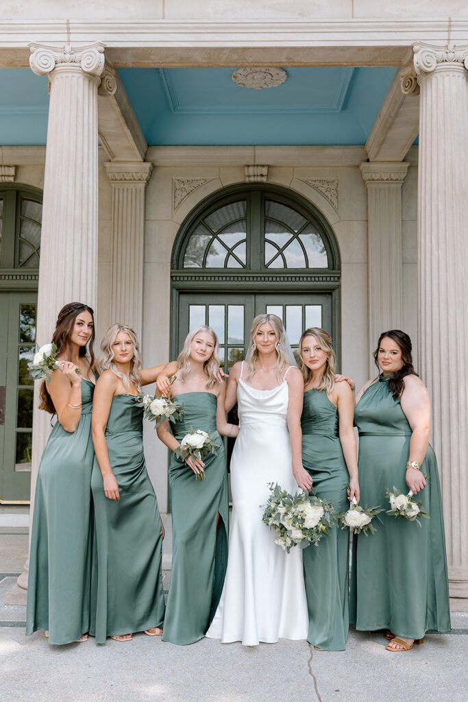 Sage green bridesmaid dresses for Tulsa, Oklahoma fall wedding