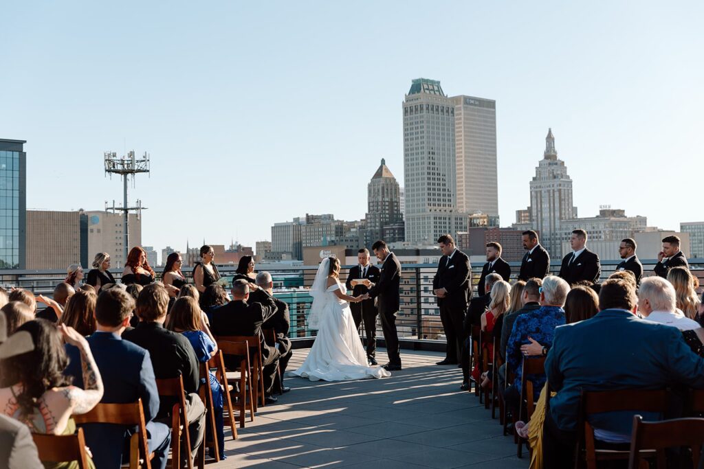 Rooftop wedding ceremony in Tulsa, Oklahoma 