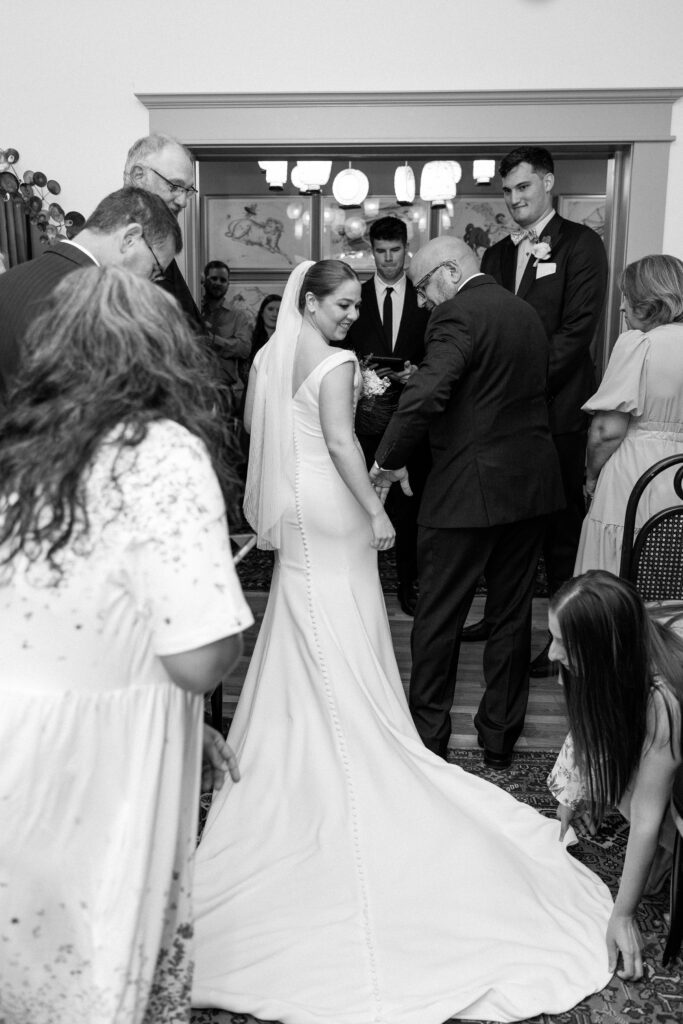 Bride walking down the aisle with her father