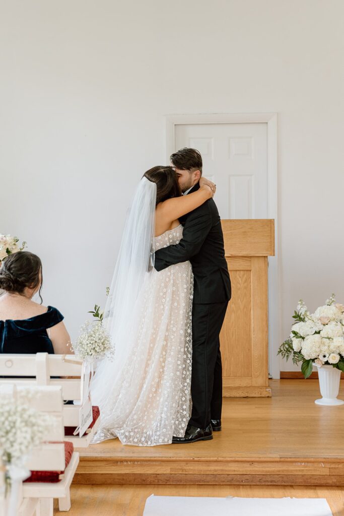 Intimate chapel ceremony at The Chapel at Islip Grange in Long Island 