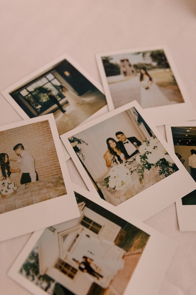 Photo of polaroids from wedding reception 
