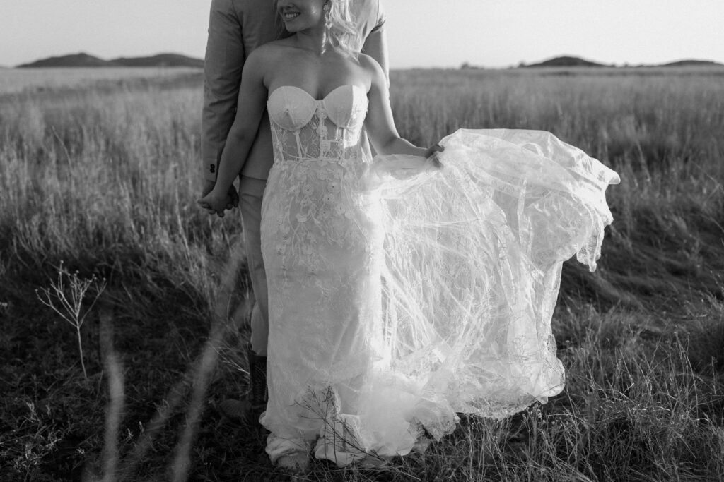 Black and white photo in tall grass Oklahoma field