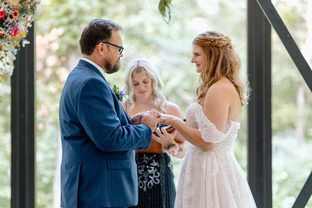 bride and groom getting married 