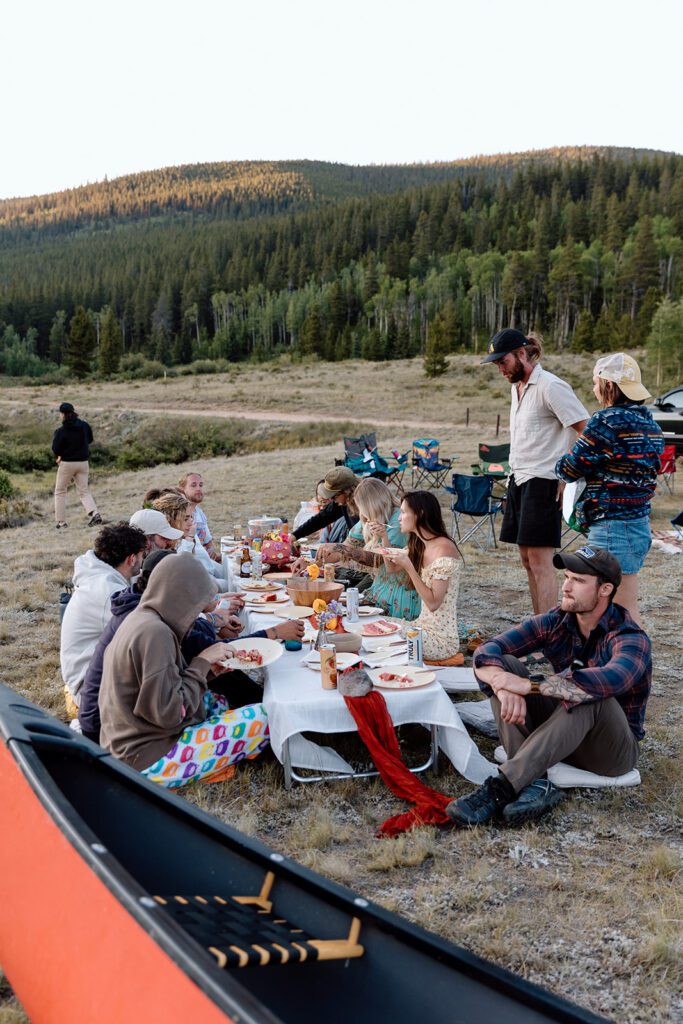 Camping wedding reception at Guanella Pass Colorado hiking elopement 