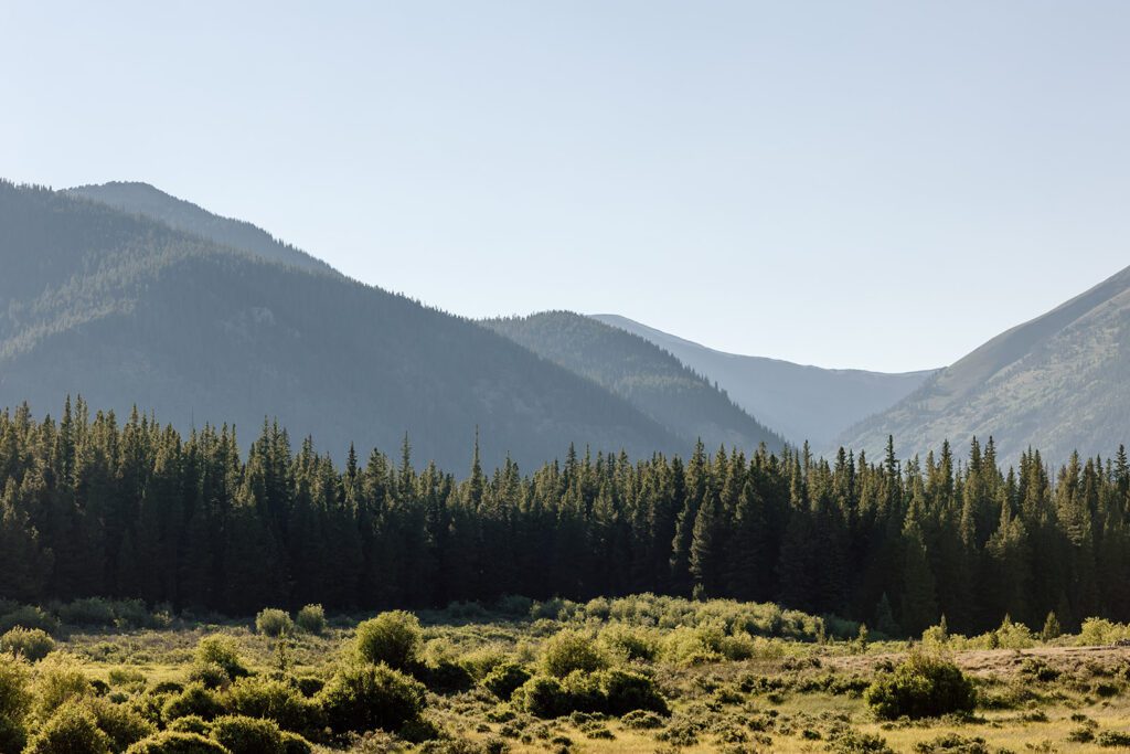 Guanella Pass campsite landscape elopement reception 